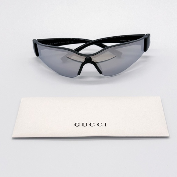 NEW GUCCI GG1651S 004 MASK BLACK SILVER UNISEX SUNGLASSES GUCCI - Picture 9 of 10